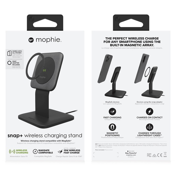 Mophie – Snap Plus Magsafe Wireless Charging Stand 15w – Black - Picture 8 of 12